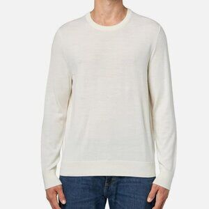 Calvin Klein Mens Extra Fine Merino Wool Sweater Antique White Size M
